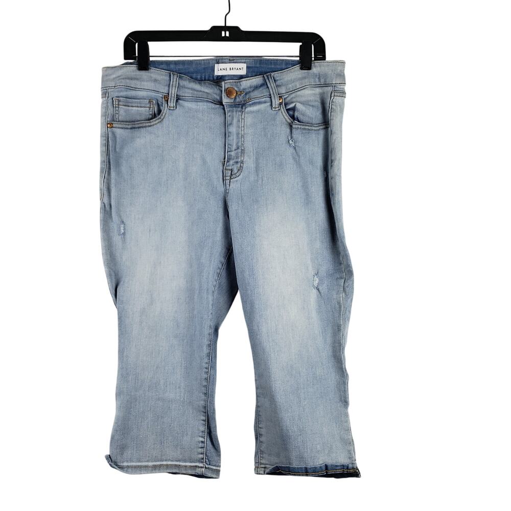 Lane Bryant Women's 14 Mid Rise‎ Skinny Petal Jeans Light Wash Denim Flex Waist